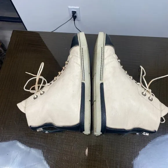 Stuart Weitzman Zipit Leather High Top Sneakers Women's 7.5M