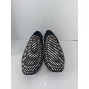 Stylish Black and White Polka Dot‎ Loafers Slip-On Dress Shoes