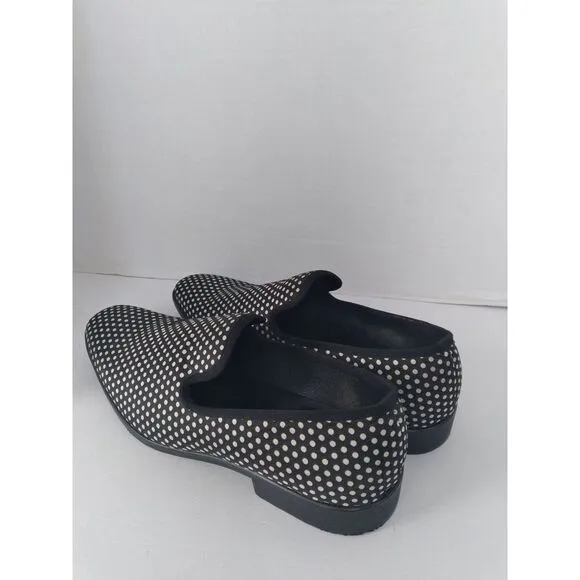 Stylish Black and White Polka Dot‎ Loafers Slip-On Dress Shoes