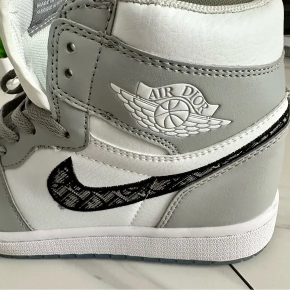 Stylish Gray and White High-Top Sneakers