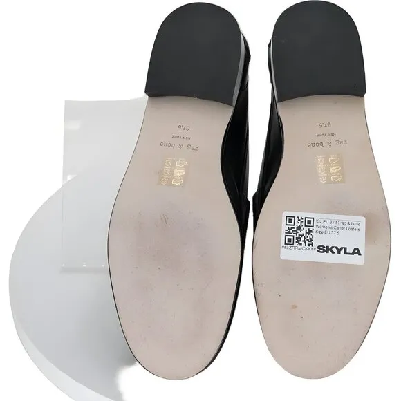 Stylish Women's Black Leather Loafers by Rag &amp; Bone EU 37.5