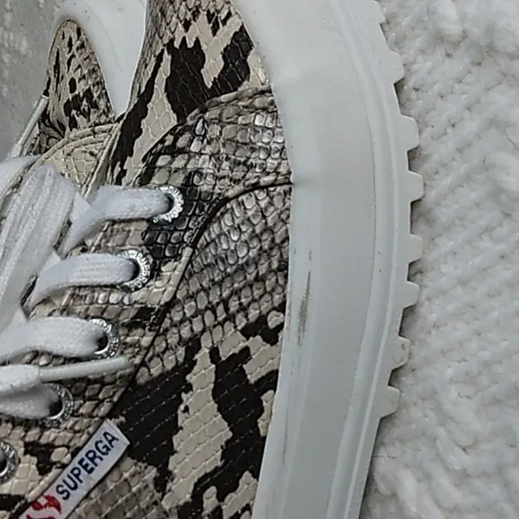 Superga High top snake print sneakers size 6.5