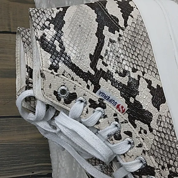 Superga High top snake print sneakers size 6.5
