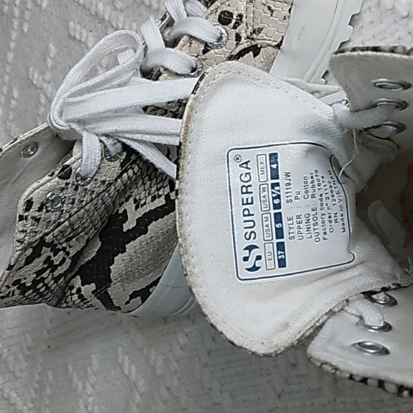 Superga High top snake print sneakers size 6.5