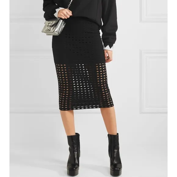 T by Alexander Wang Circular Hole Jacquard Skirt