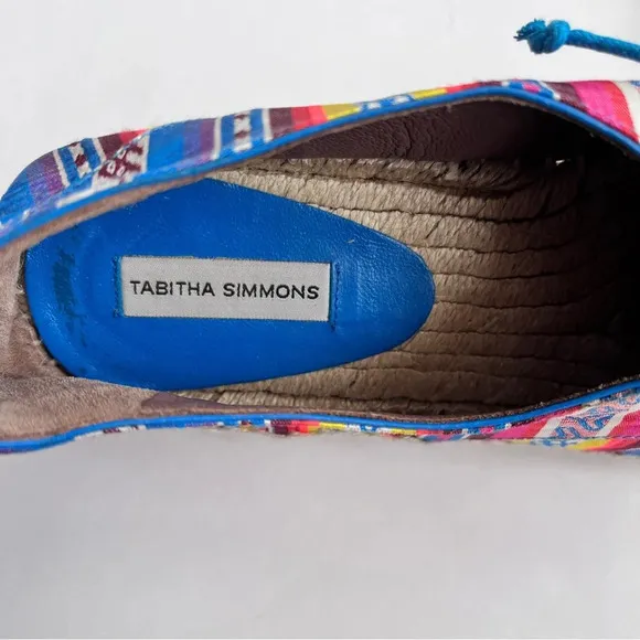 Tabitha Simmons Dolly Silk Lace Up Espadrilles Flats Size 39.5 US 9.5