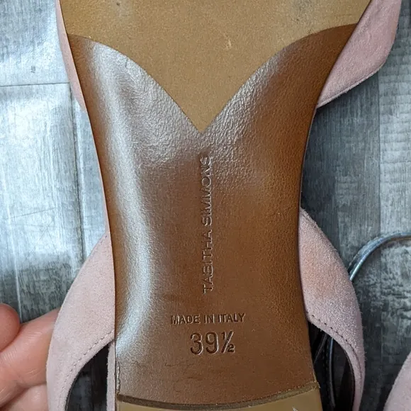 Tabitha Simmons Vera Blush Suede Pointed Toe Flats