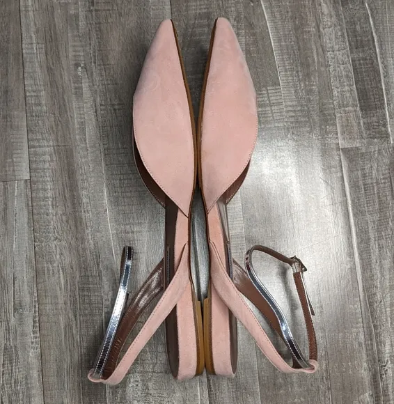 Tabitha Simmons Vera Blush Suede Pointed Toe Flats