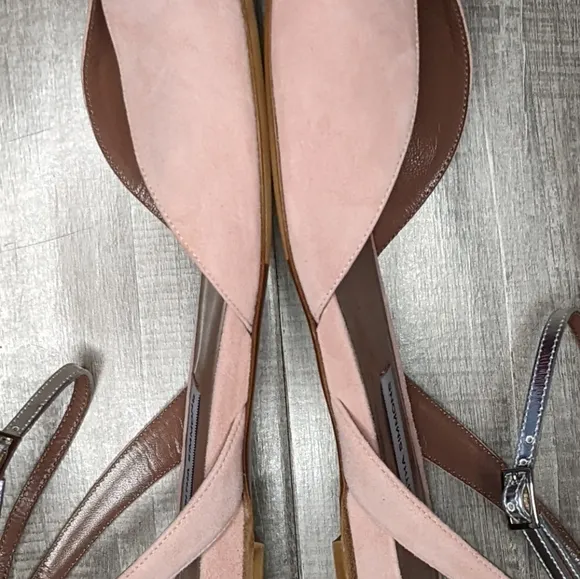 Tabitha Simmons Vera Blush Suede Pointed Toe Flats