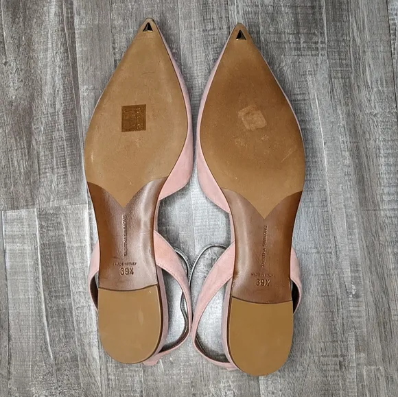 Tabitha Simmons Vera Blush Suede Pointed Toe Flats