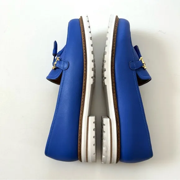 Talbots Bright Cobalt Blue Genuine Leather Laura Tassel Nappa Loafer Flats