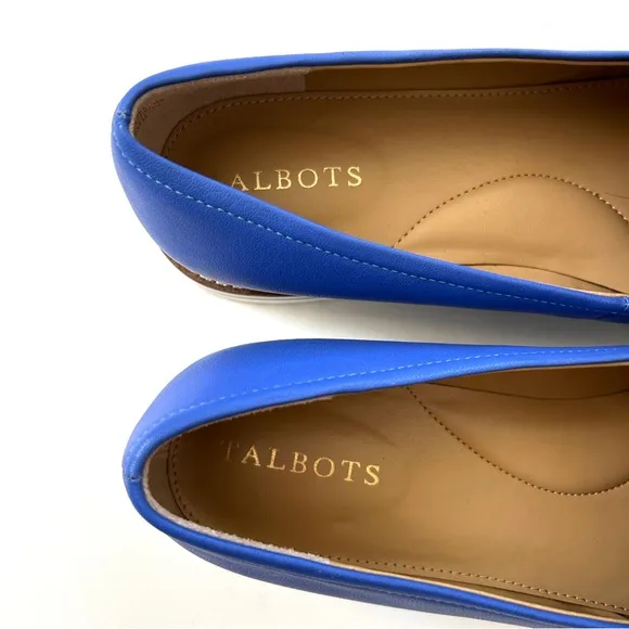 Talbots Bright Cobalt Blue Genuine Leather Laura Tassel Nappa Loafer Flats