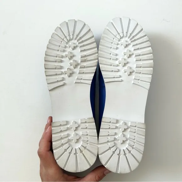 Talbots Bright Cobalt Blue Genuine Leather Laura Tassel Nappa Loafer Flats