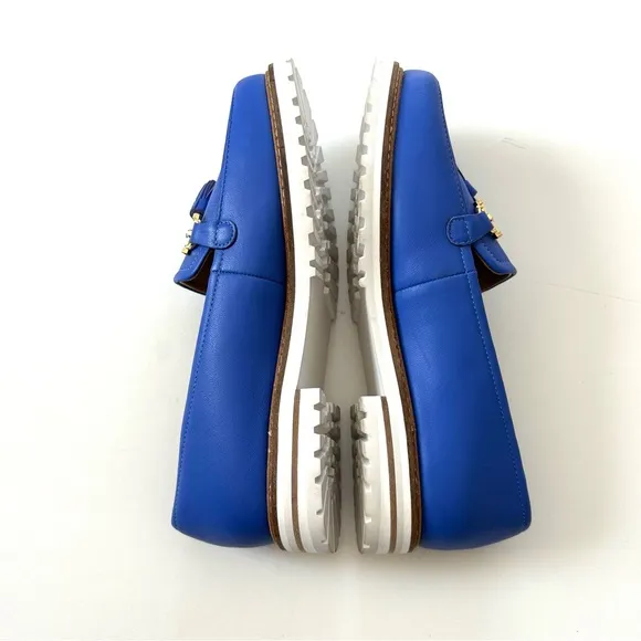 Talbots Bright Cobalt Blue Genuine Leather Laura Tassel Nappa Loafer Flats