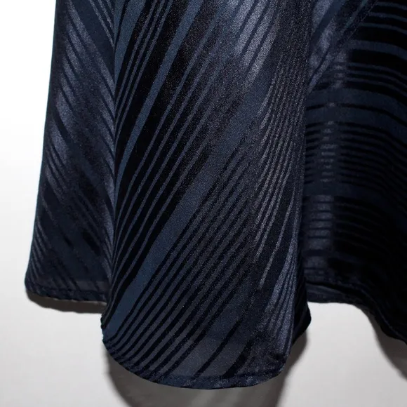Talbots Cotton and Silk Striped Midi Skirt