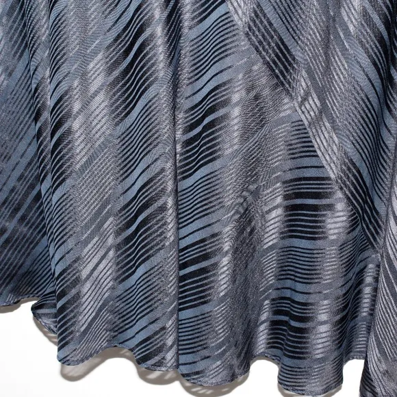 Talbots Cotton and Silk Striped Midi Skirt