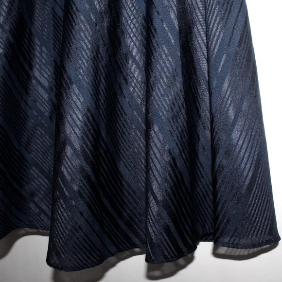 Talbots Cotton and Silk Striped Midi Skirt