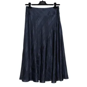 Talbots Cotton and Silk Striped Midi Skirt