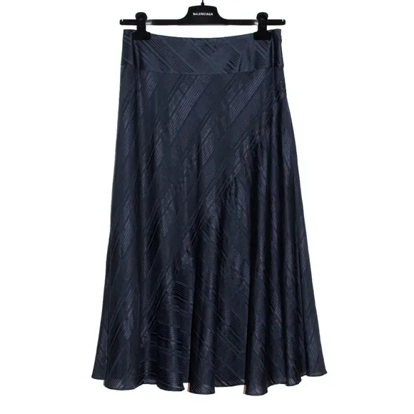 Talbots Cotton and Silk Striped Midi Skirt