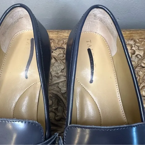 Talbots Laura Navy Leather Loafers with TasselsSz8
