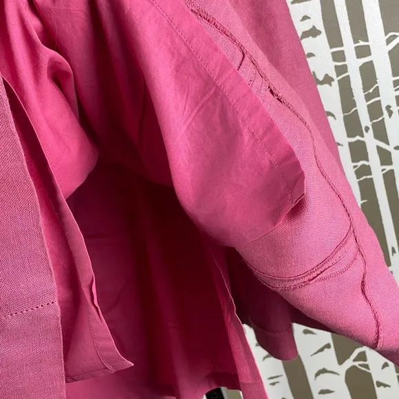 Talbots Pure Irish Linen A-Line Midi Skirt Bubblegum Pink 6