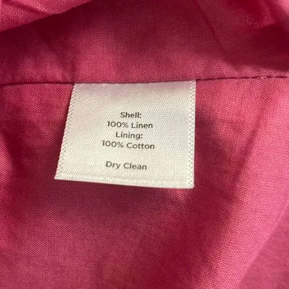 Talbots Pure Irish Linen A-Line Midi Skirt Bubblegum Pink 6