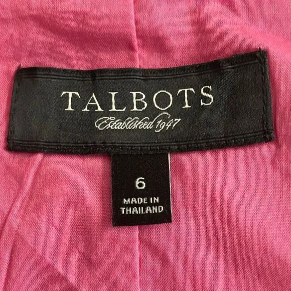 Talbots Pure Irish Linen A-Line Midi Skirt Bubblegum Pink 6