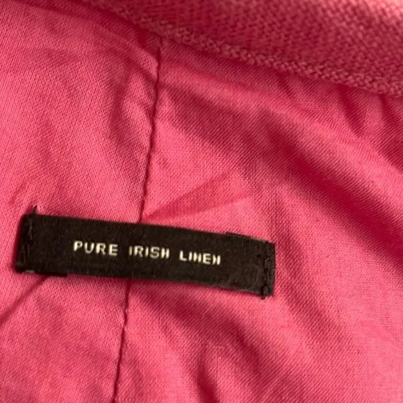 Talbots Pure Irish Linen A-Line Midi Skirt Bubblegum Pink 6