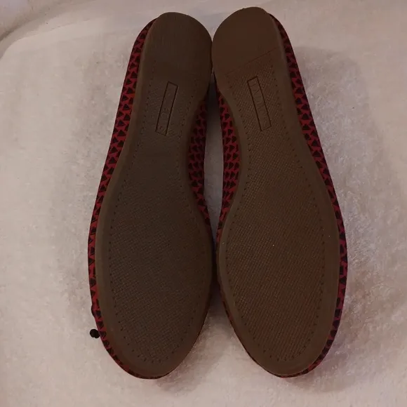 Talbots red and blue polka dot slip on ballet flats Size 8