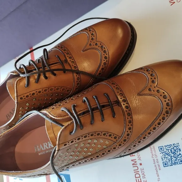 Tan Loafers with Classic Brogue Detailing