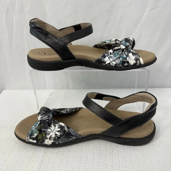 Taos Sandals Women’s Size 6 Knotty Open Toe Floral Ankle Strap Flat