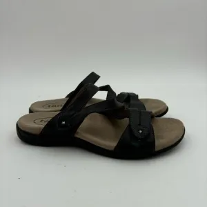 Taos Women’s 7 Black Leather Double U Strappy Sandals