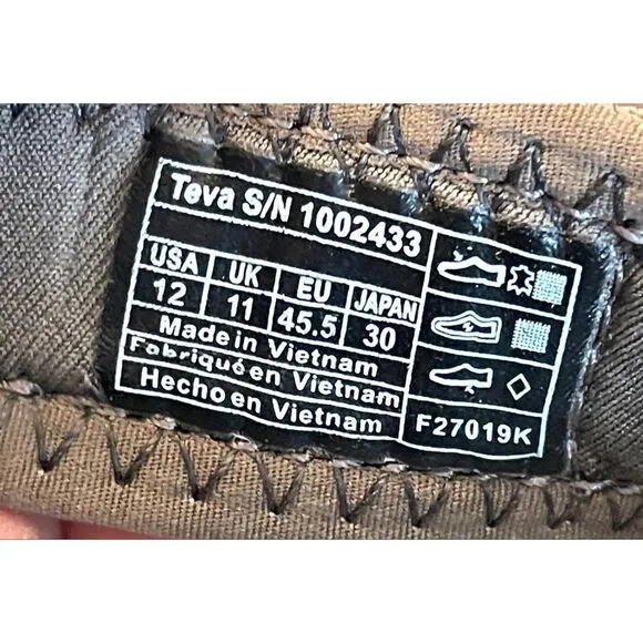 Teva Hudson Outdoor River Strappy Sandal Gray Men Size 12 New