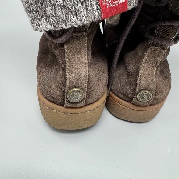 The North Face Alana Mid Knit Cuff Suede Winter Boots Size 7 Insulated