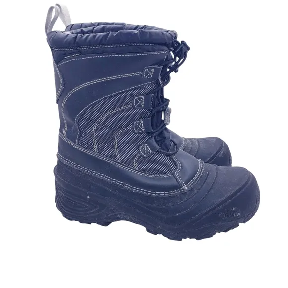 The North Face Black Alpenglow IV Insulated Winter Snow Boots Kids Youth Size 5