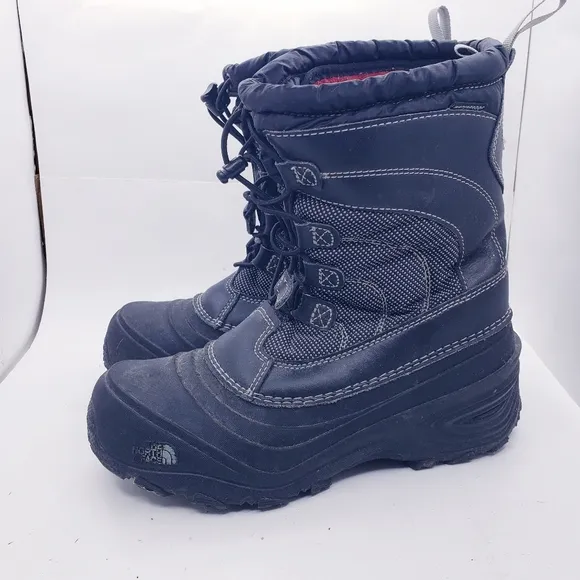 The North Face Black Alpenglow IV Insulated Winter Snow Boots Kids Youth Size 5