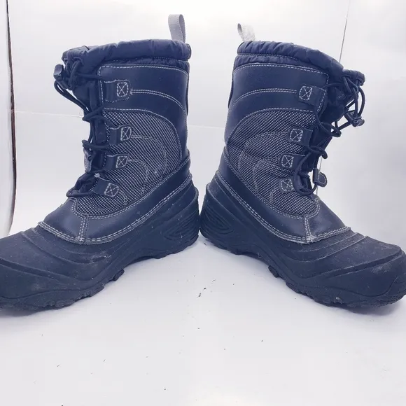 The North Face Black Alpenglow IV Insulated Winter Snow Boots Kids Youth Size 5