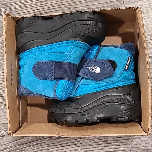 The North Face Blue and Black Rain &amp; Snow Boots