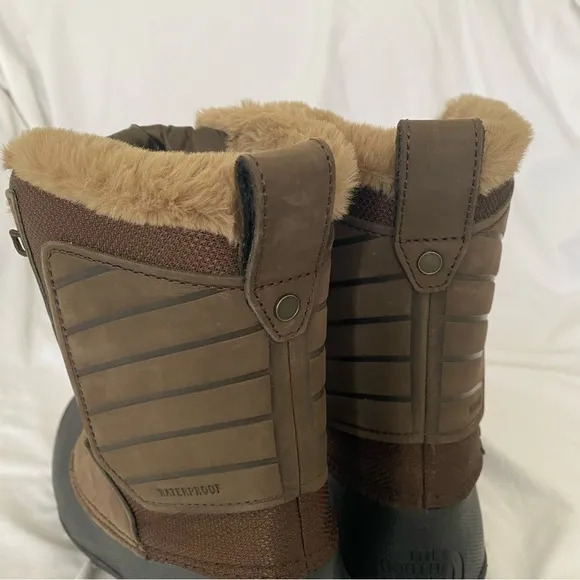 The North Face Faux Fur Waterproof Lace Up Winter Snow Boots Brown 7.5