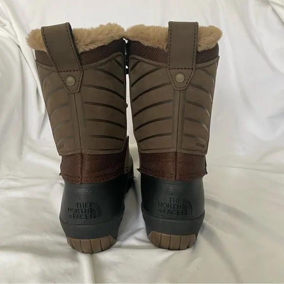 The North Face Faux Fur Waterproof Lace Up Winter Snow Boots Brown 7.5
