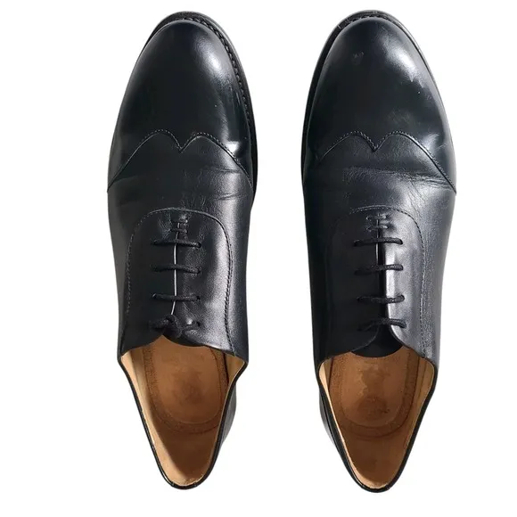 The Office of Angela Scott Mr. Evans Wingtip Black Loafers sz 11 US Retail $575