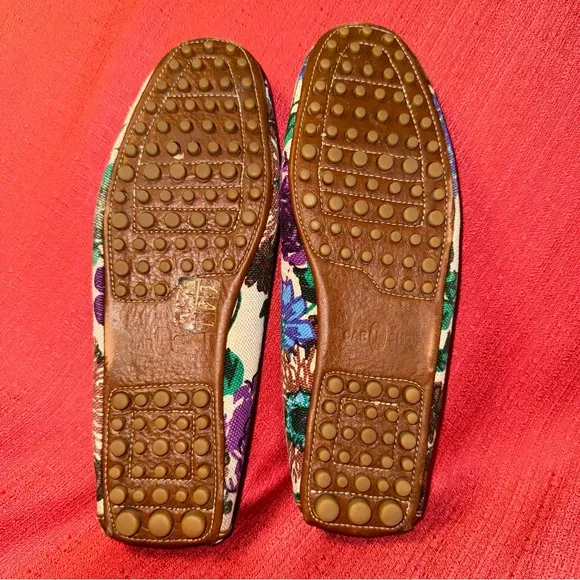 The Original Car Shoe Floral Ballet Flats, EUC