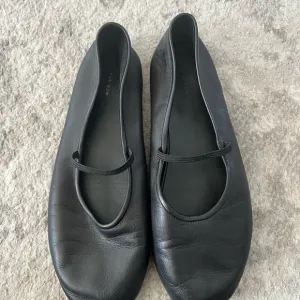 The Row Black Leather Minimalist Flats