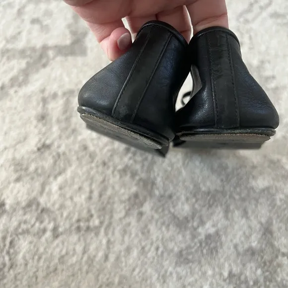 The Row Black Leather Minimalist Flats