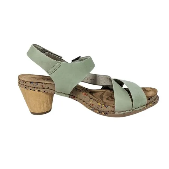 THE ART COMPANY Green Leather Strappy Sandals 41