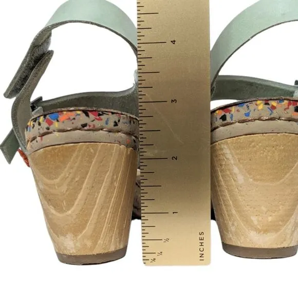 THE ART COMPANY Green Leather Strappy Sandals 41