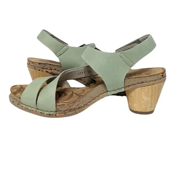 THE ART COMPANY Green Leather Strappy Sandals 41