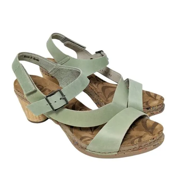 THE ART COMPANY Green Leather Strappy Sandals 41