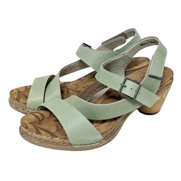 THE ART COMPANY Green Leather Strappy Sandals 41