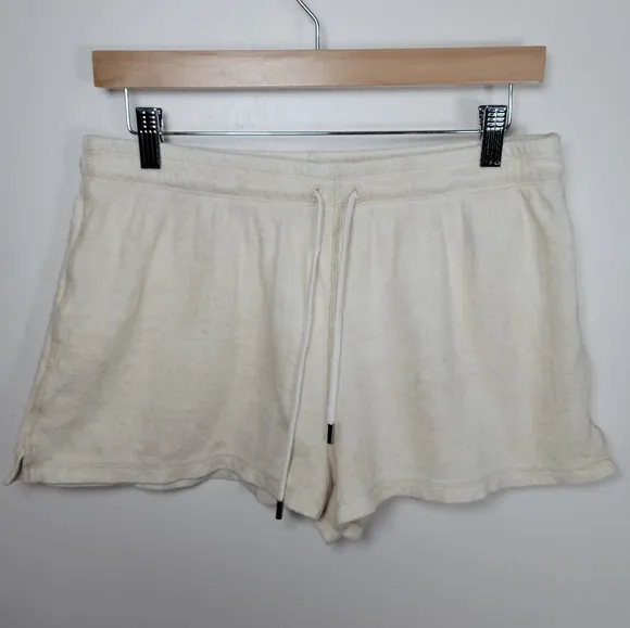 Theory Linen Blend Oatmeal Summer Shorts Size M Lightweight &amp; Chic